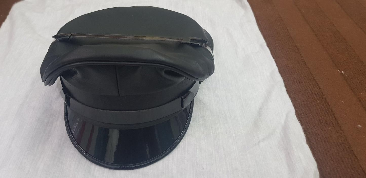 Finest Soft Ethically Sourced Real Leather Biker Muir Cap Hat – Handmade Classic Style