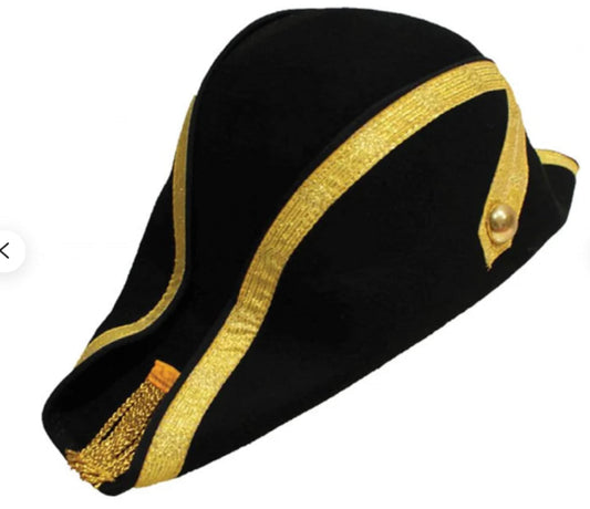 The BICORNE 18th CENTURY Army Military Tricorn Hat 100% Wool Felt hat Hand Made