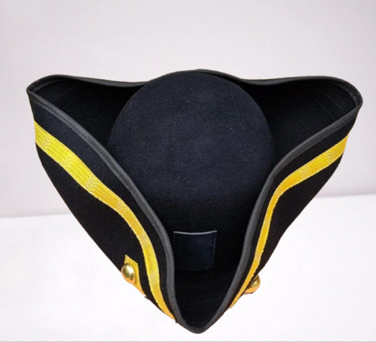 The TRICORNE 18th CENTURY Army Military Tricorn Hat 100% Wool Felt hat Hand Made