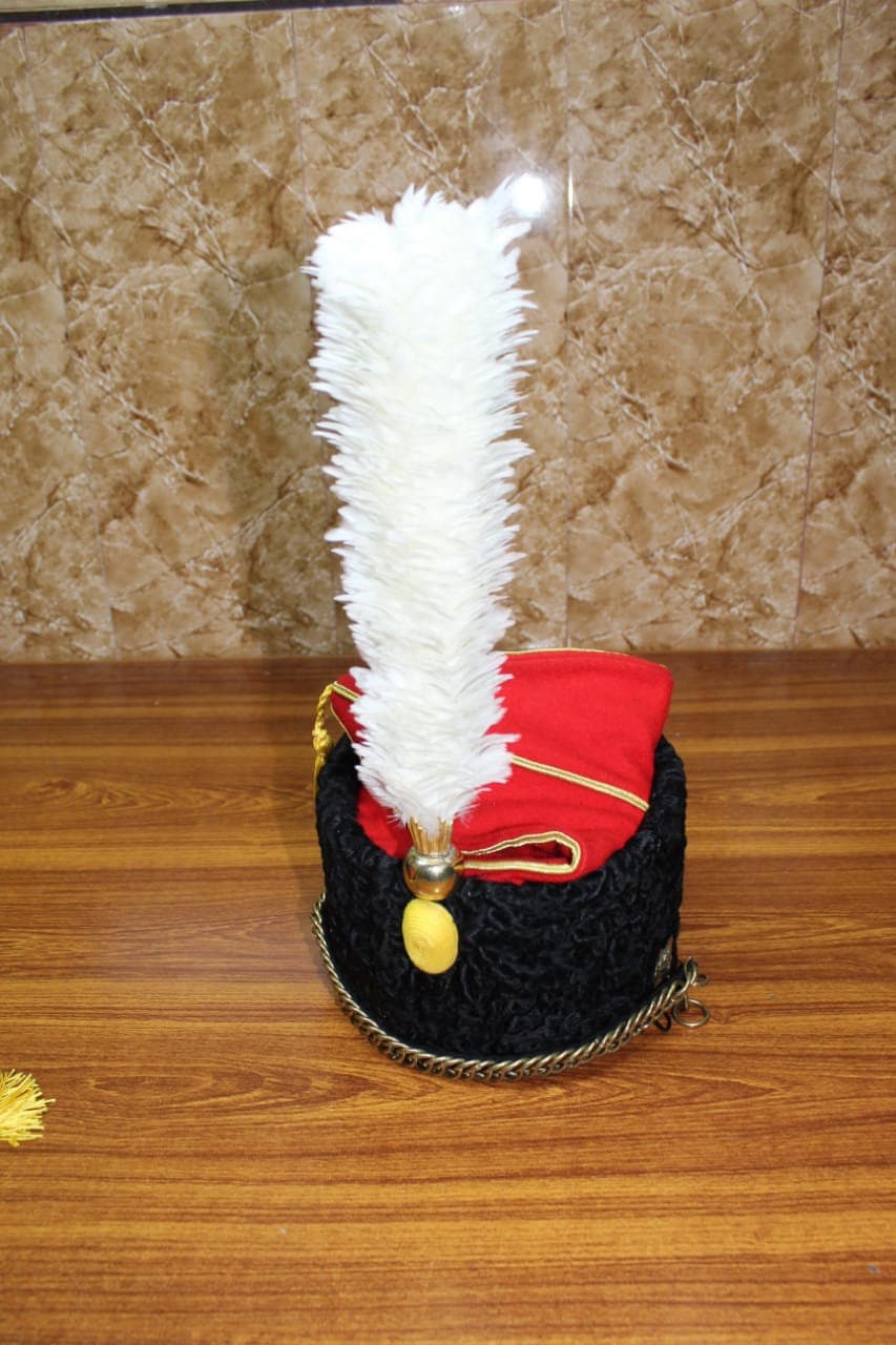 French Hussars Colbeck Hat – Napoleonic Cavalry Chasseur Style, Ethicaly Sourced Sheepskin
