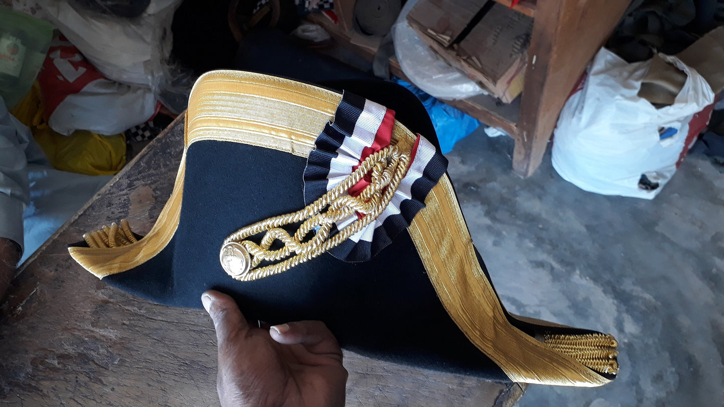 PRUSSIAN ADMIRAL’S Bicorn Hat - Revolutionary War Inspired Headwear