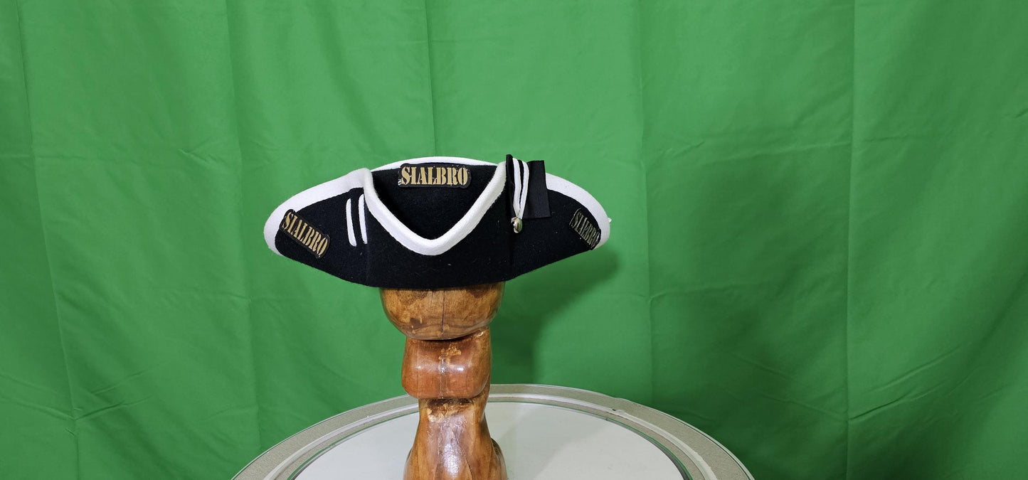 Revolutionary War Military Fur Felt Cocked Hat With Hand Sewn White Worsted Wool Binding